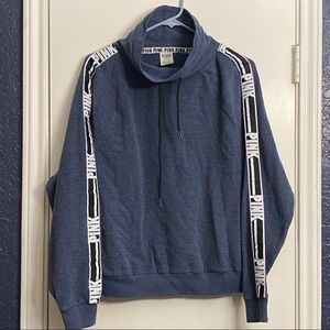 PINK Cowl Hood Neck Long Sleeve Pullover